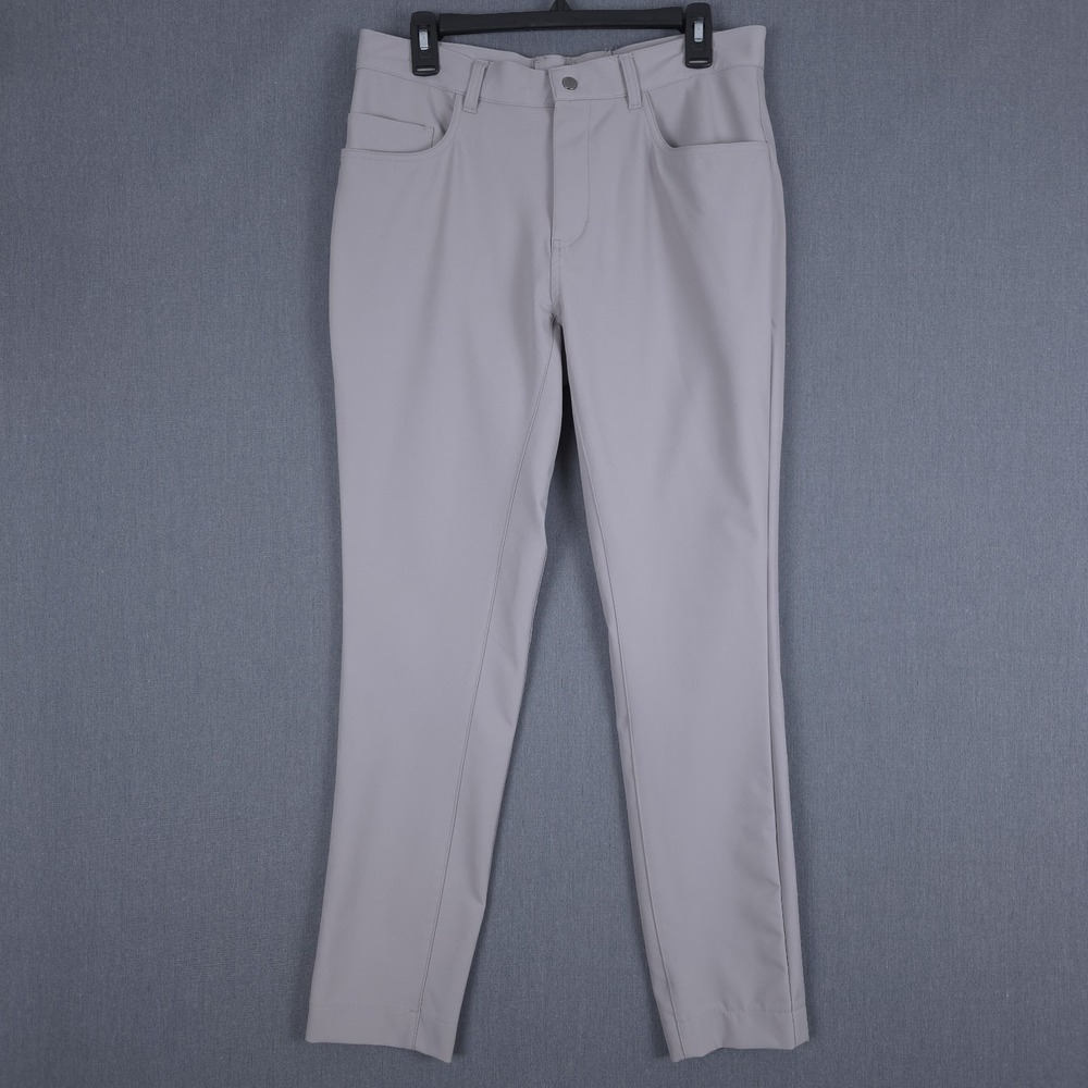 State & Liberty Athletic Fit Tech Chino‎ Mens 34 (Fits 32x30) Light Gray Stretch